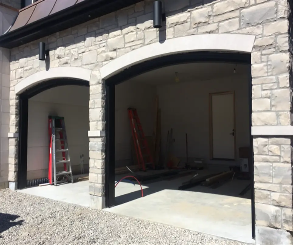 Arched Frame Garage Door Before Installation