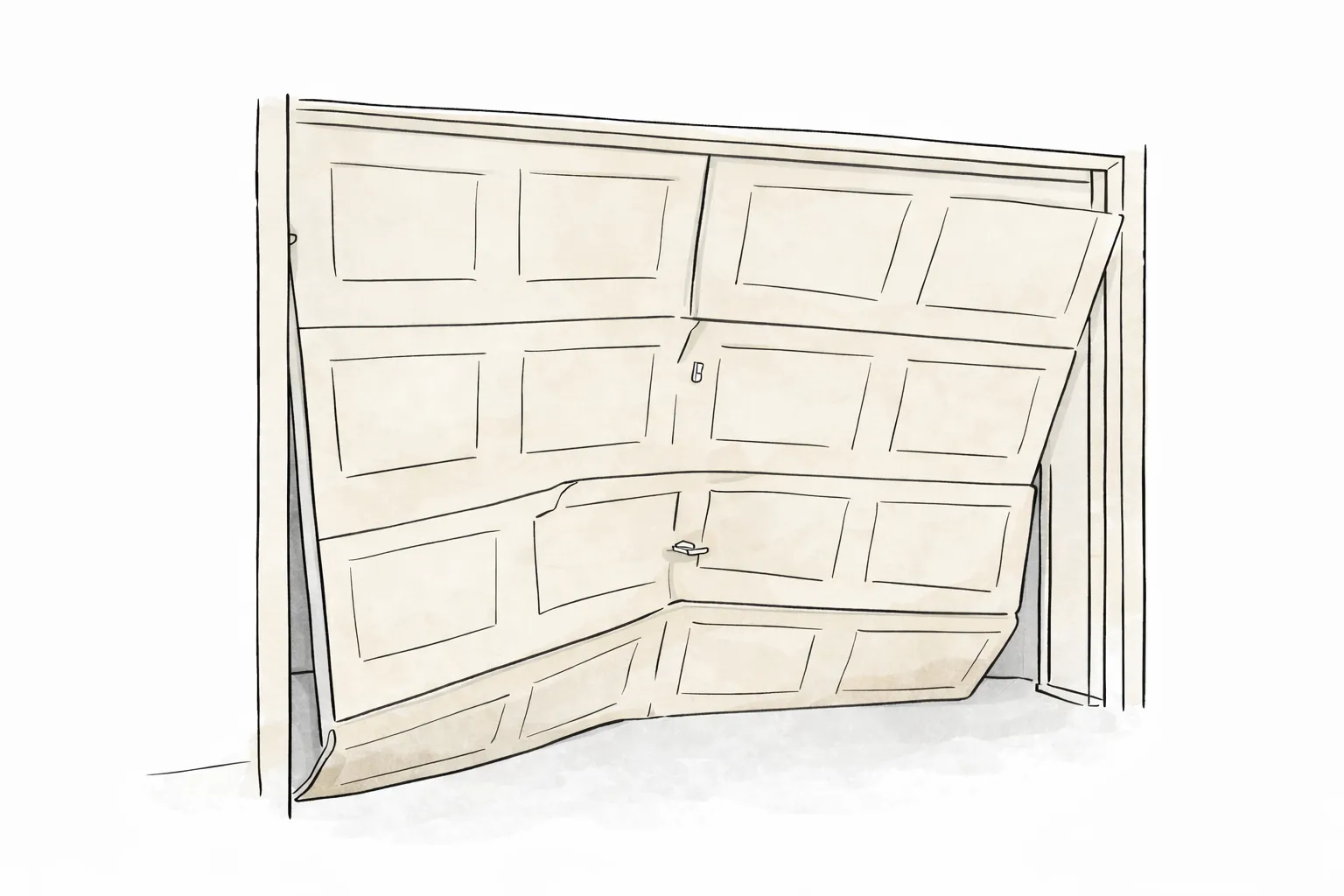 Damaged Garage Door Section